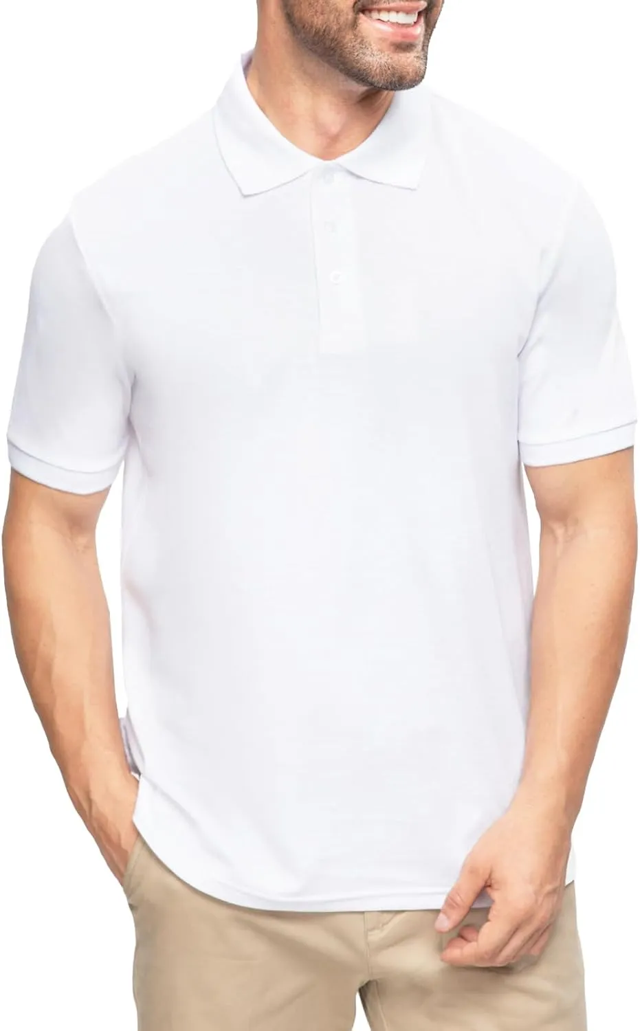 2 Pack Mens Polo Shirts with Pocket Short Sleeve Golf T-Shirt Moisture Wicking Casual Workout Shirts