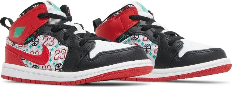 Air Jordan 1 Mid SE TD Ugly Christmas Sweater, red