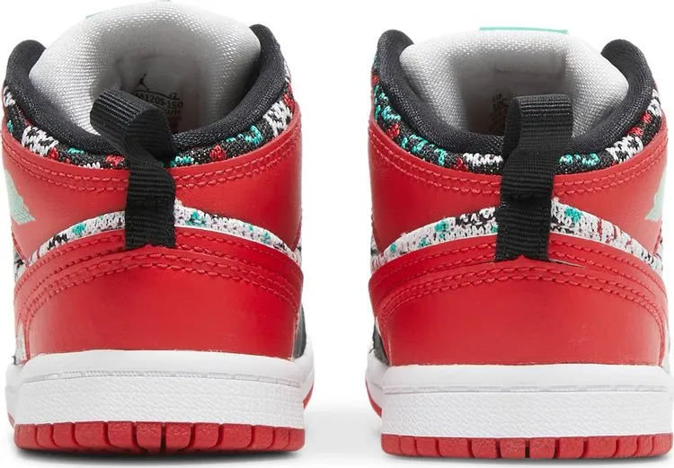 Air Jordan 1 Mid SE TD Ugly Christmas Sweater, red