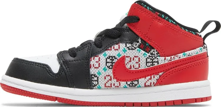 Air Jordan 1 Mid SE TD Ugly Christmas Sweater, red