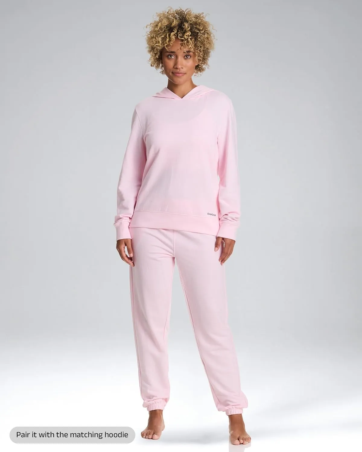 bebe Jogger or Wide Leg Sweatpants for Women, French Terry Baggy Sweatpants with Pockets, Womens Sweats