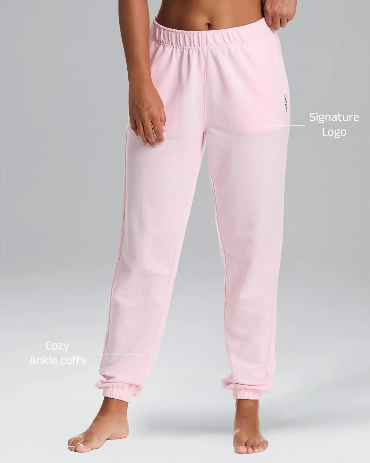 bebe Jogger or Wide Leg Sweatpants for Women, French Terry Baggy Sweatpants with Pockets, Womens Sweats