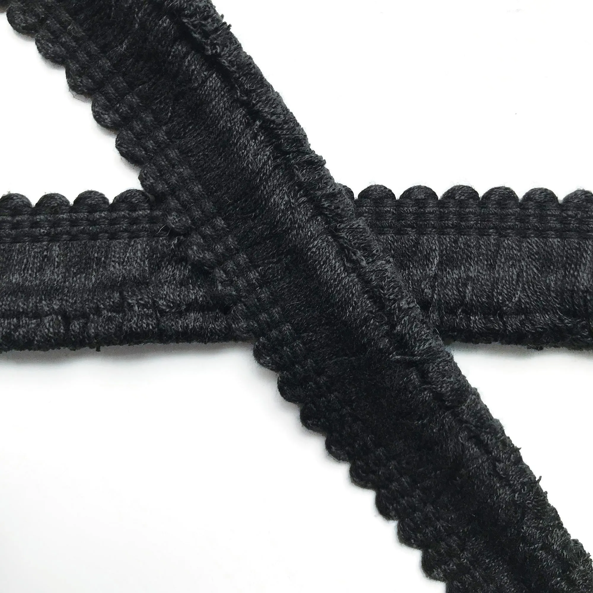 Black High Quality Decorative Brush Fringe Trim by the yard