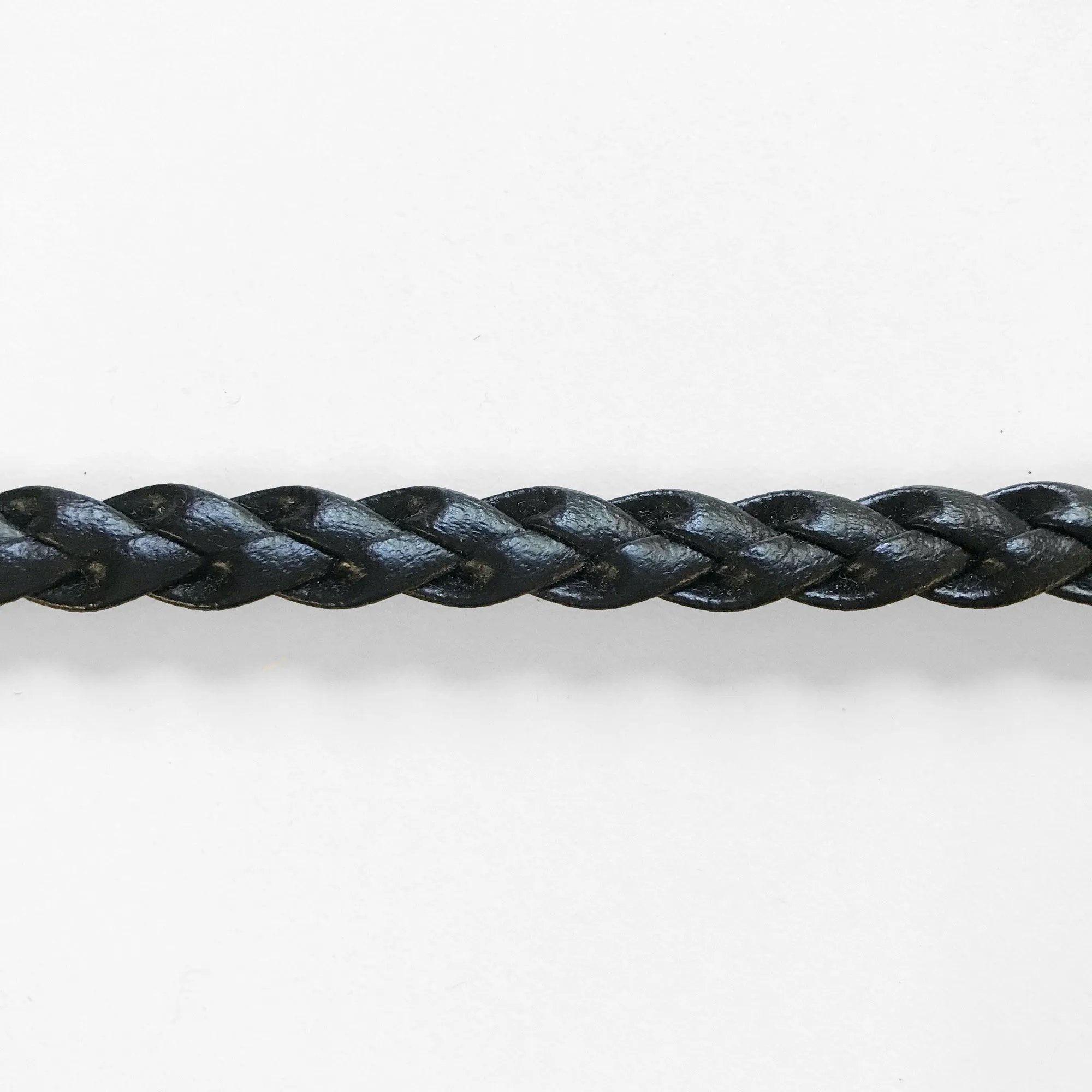 Black High Quality Decorative Faux Leather Braided Trim by the yard