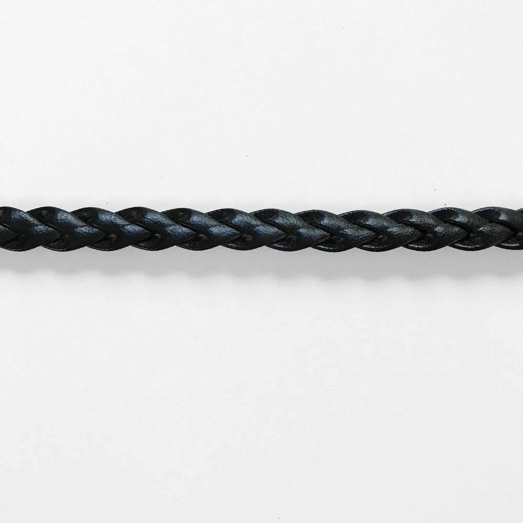 Black High Quality Decorative Faux Leather Braided Trim by the yard