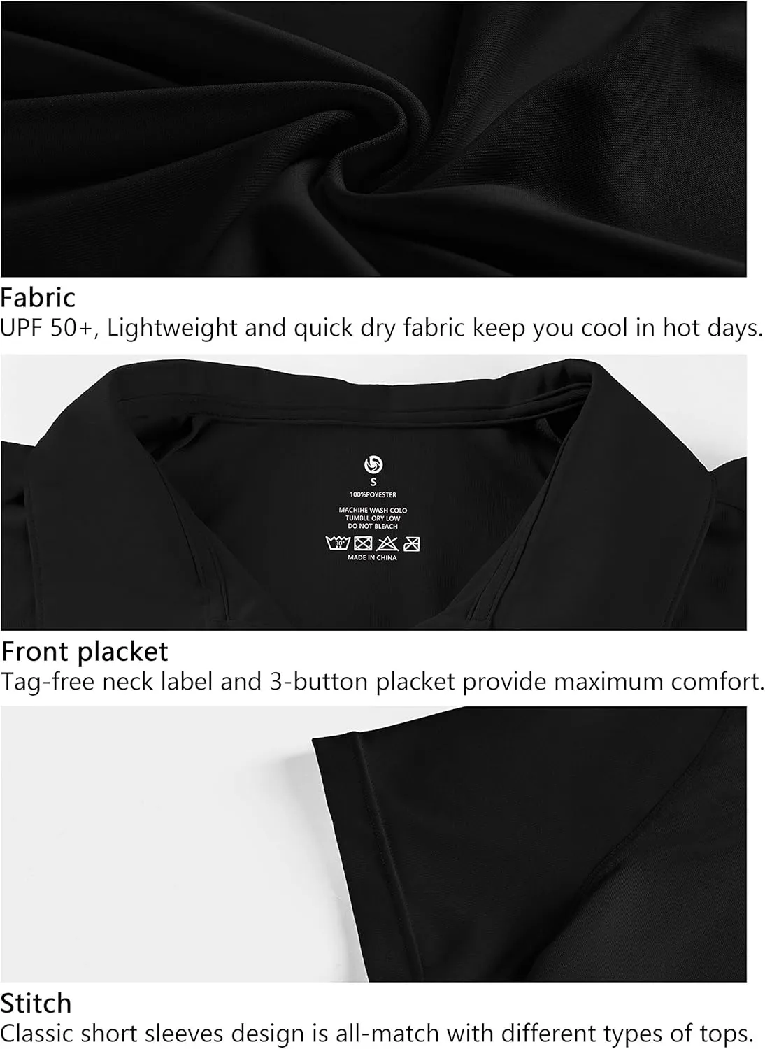 BUBBLELIME Women's UPF 50  Sun Protection Short Sleeve Polo Athletic Tennis Golf Shirts Quick Dry Outdoor Sports Shirts Tops