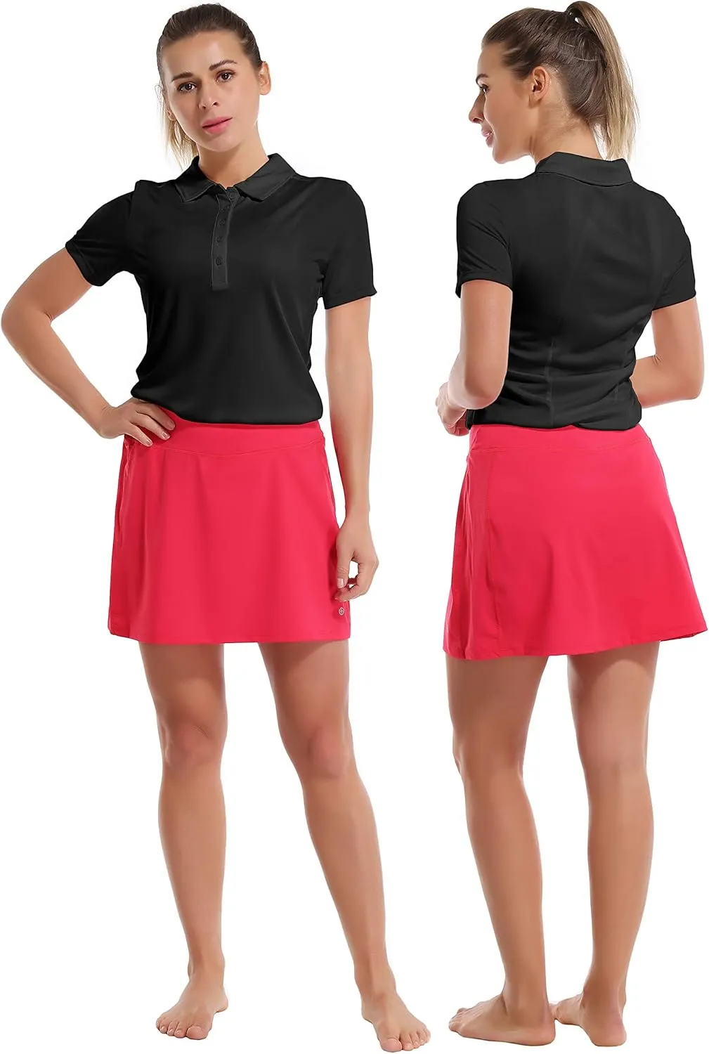 BUBBLELIME Women's UPF 50  Sun Protection Short Sleeve Polo Athletic Tennis Golf Shirts Quick Dry Outdoor Sports Shirts Tops