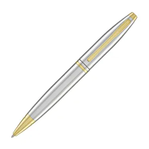 Cross Calais Ballpoint Pen in Chrome with Gold Trim