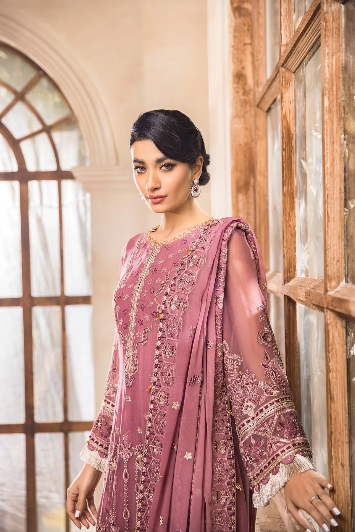 Farasha Embroidered Luxury Chiffon Collection 2022 – TEA ROSE