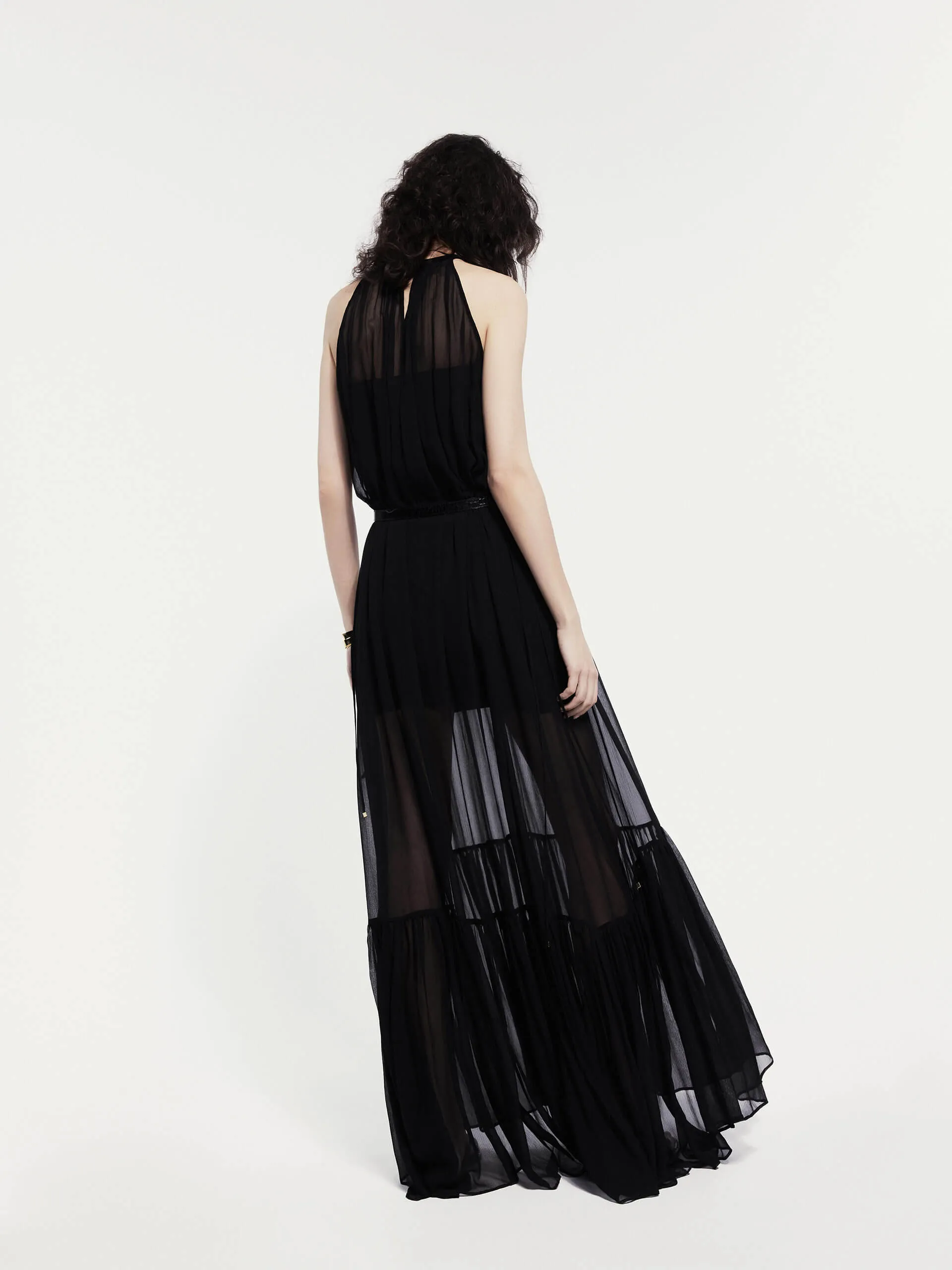 Halter Neck Silk Dress