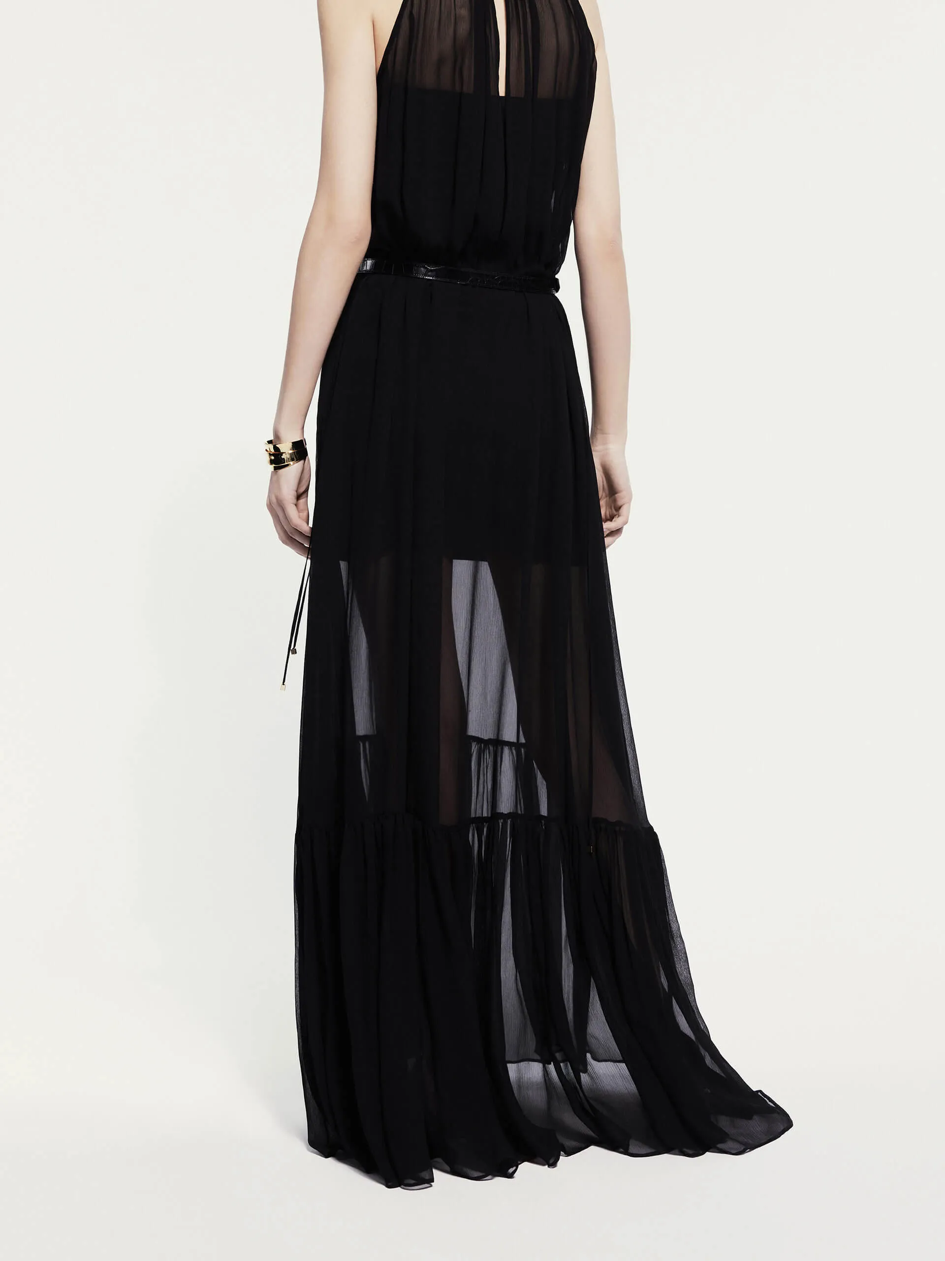 Halter Neck Silk Dress
