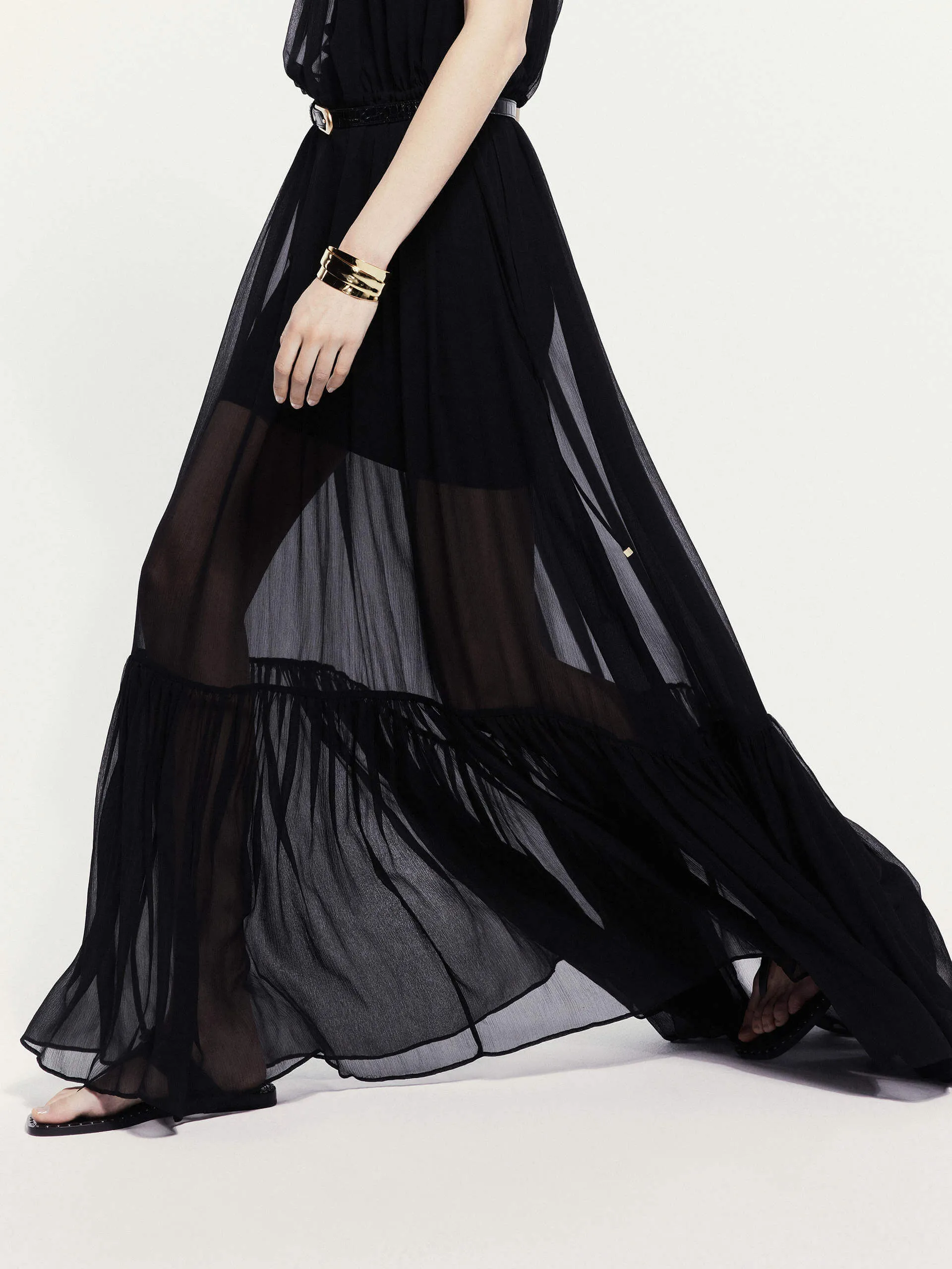 Halter Neck Silk Dress