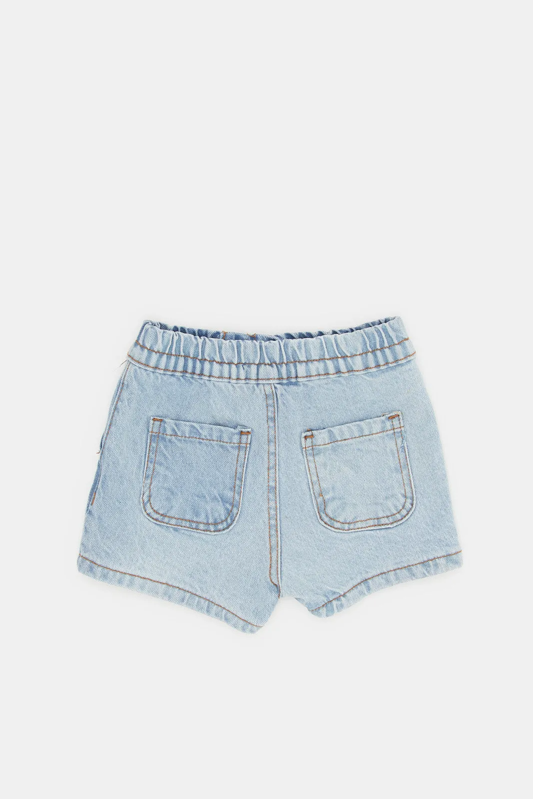 Infant Girls Blue Front Button Denim Short