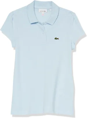 Lacoste Girls' Scalloped Collar Mini Piqu Polo Shirt