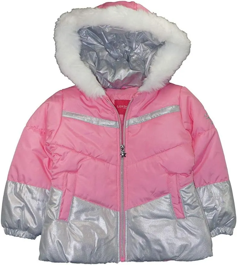 LONDON FOG girls Snowsuit With Snowbib and Puffer Jacket
