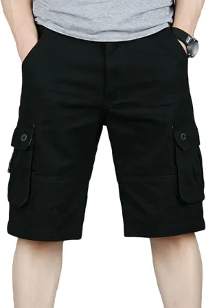 Maiyifu-GJ Men's Cargo Shorts Multi-Pockets Elastic Waist Hiking Shorts Summer Lightweight Casual Cotton Short Pants