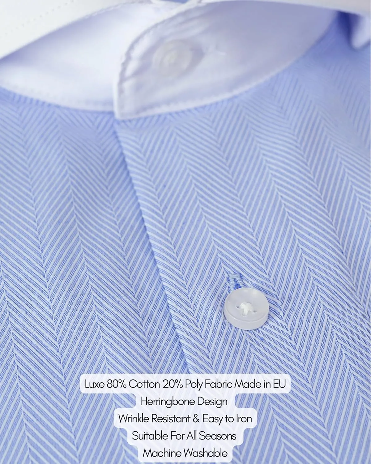 Men's French Cuff Dress Shirts with Cutaway Collar | Cufflinks Included | Luxe Long Sleeve Button-Up Shirt for Men