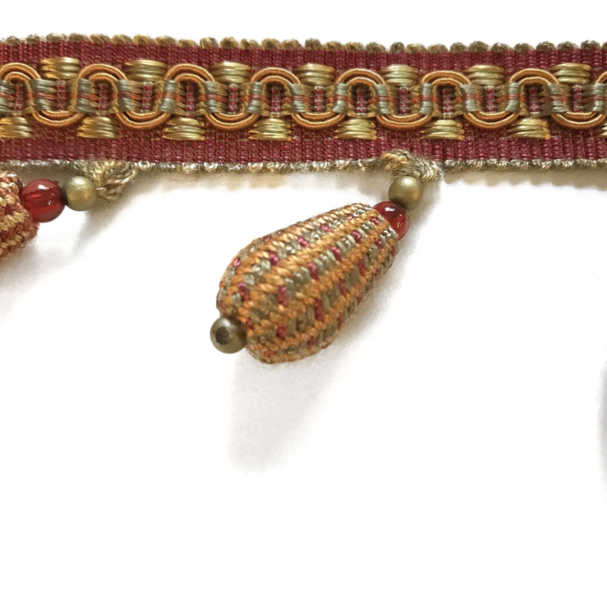 Red/Orange High Quality Decorative Beaded Trim by the yard