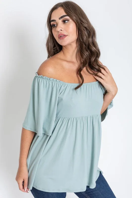 TEEK - Solid Square Neck Babydoll Tunic